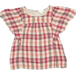 Anthro Maeve Plaid Blouse, Large